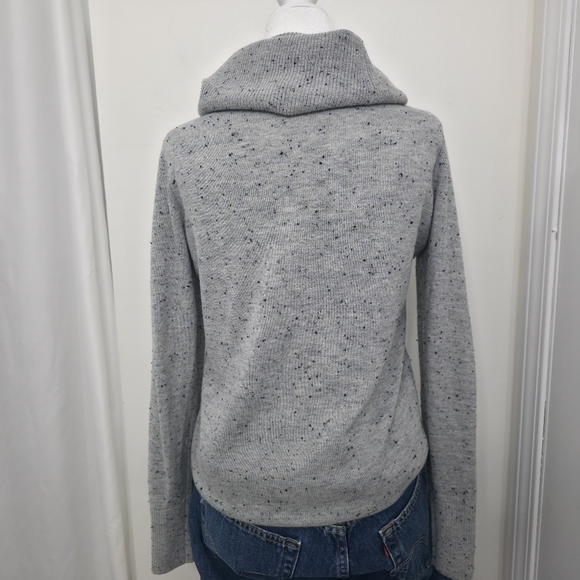Loft Womens Petite Small Gray And Black Speckled Cowl Neck Pullover Sweater - Picture 6 of 12